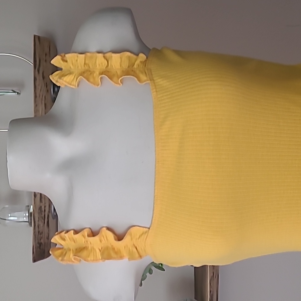 Yellow Frilly Sleeve Bodysuit - Picture 2 of 7